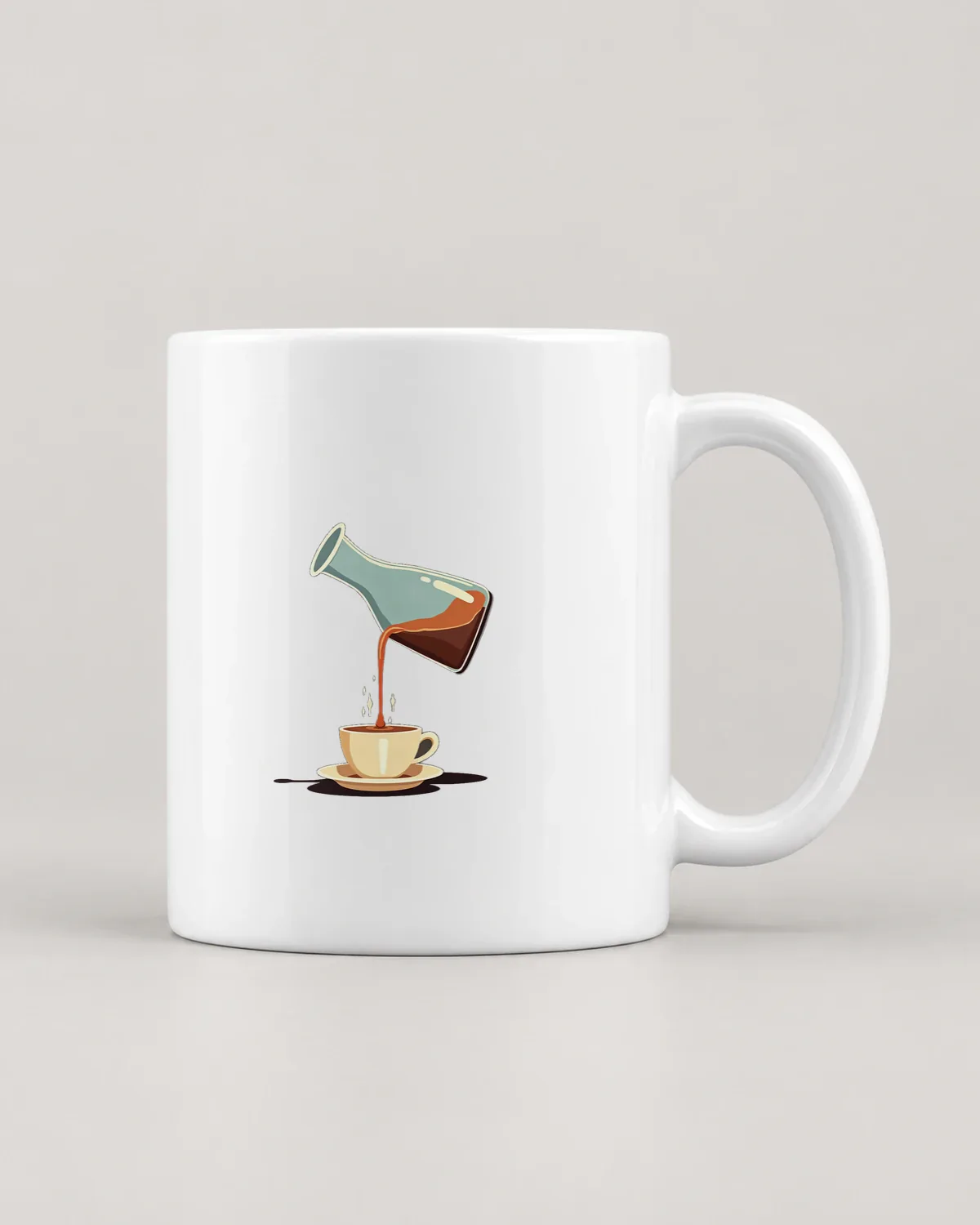 Flask Pour tee on a ceramic mug